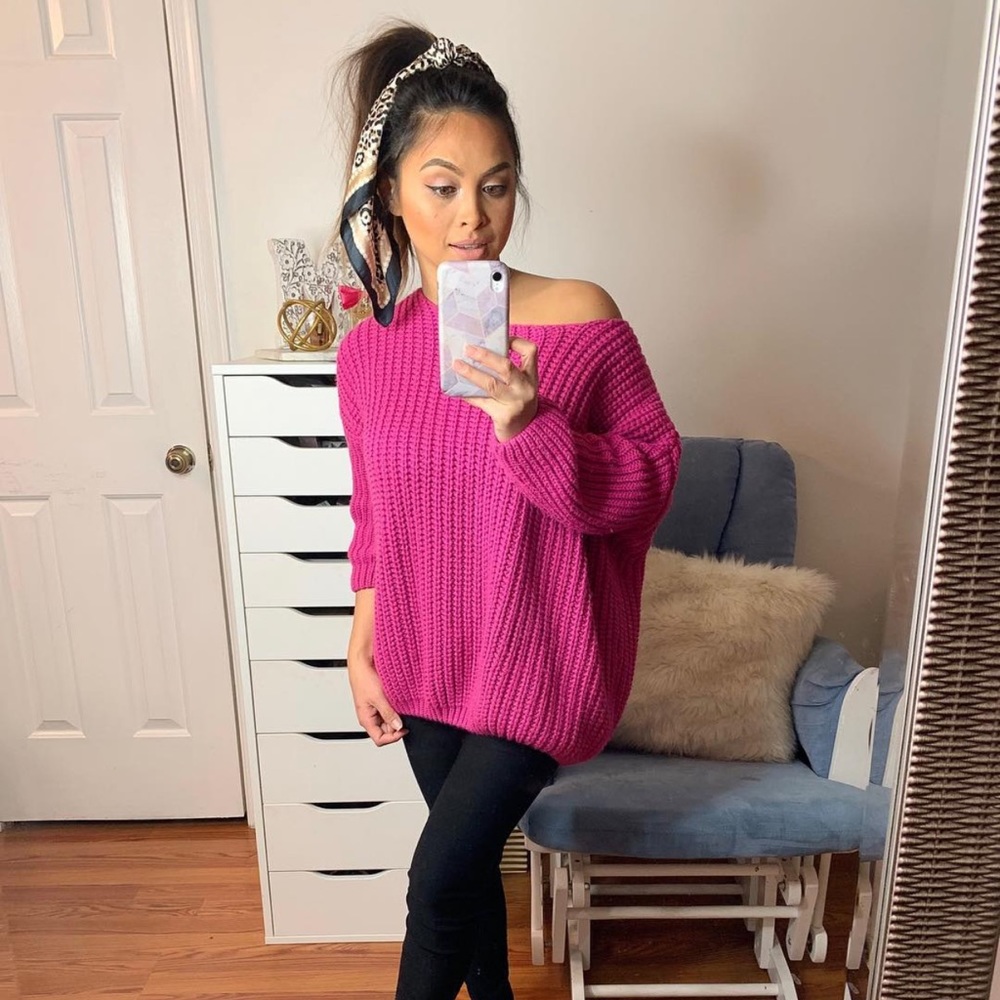 Magenta Knit Sweater